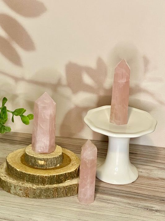 Rose quartz points