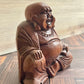 Hand Carved Wooden Laughing Buddha