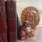 Hand Carved Wooden Laughing Buddha