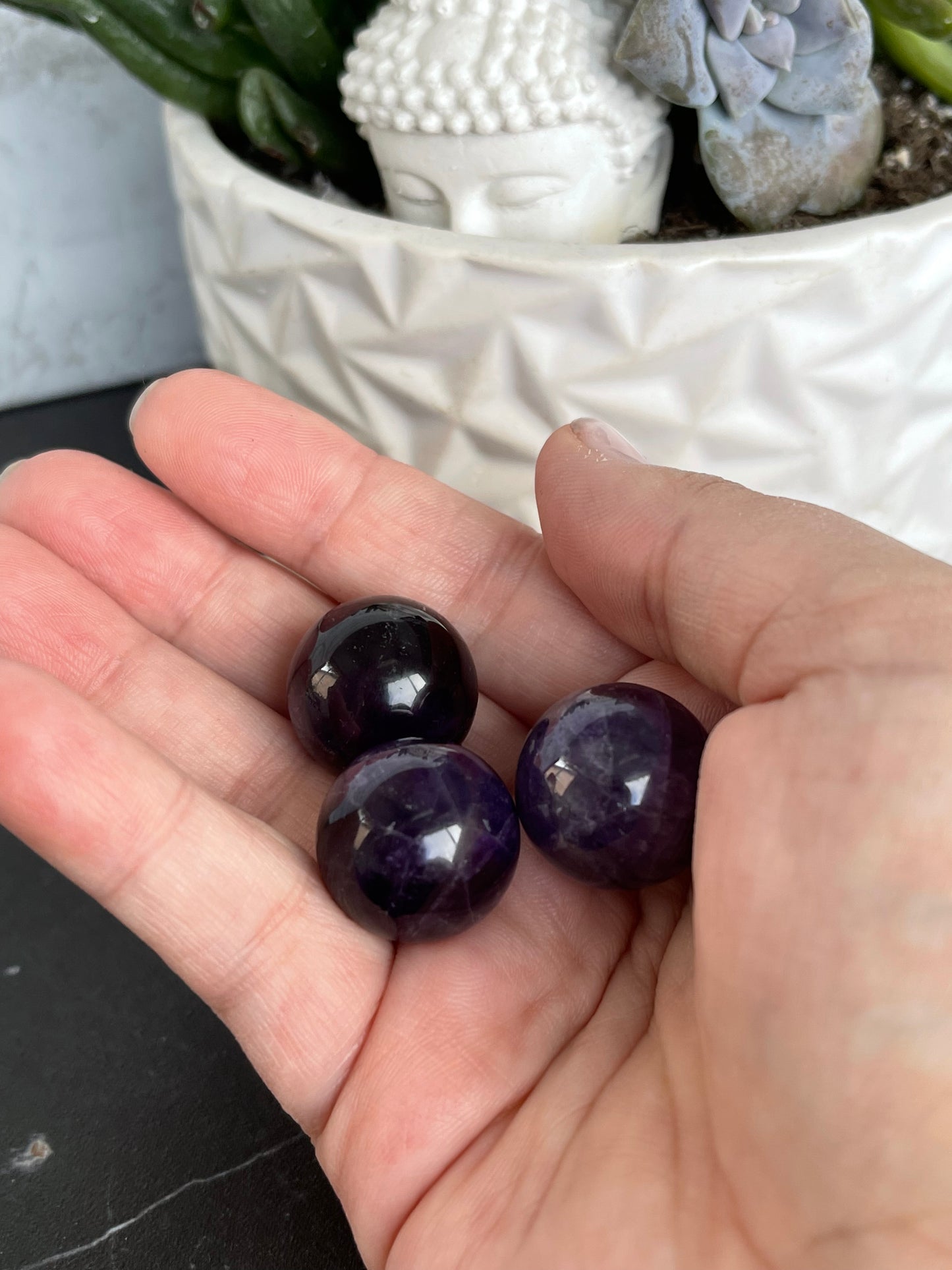 Mini amethyst spheres