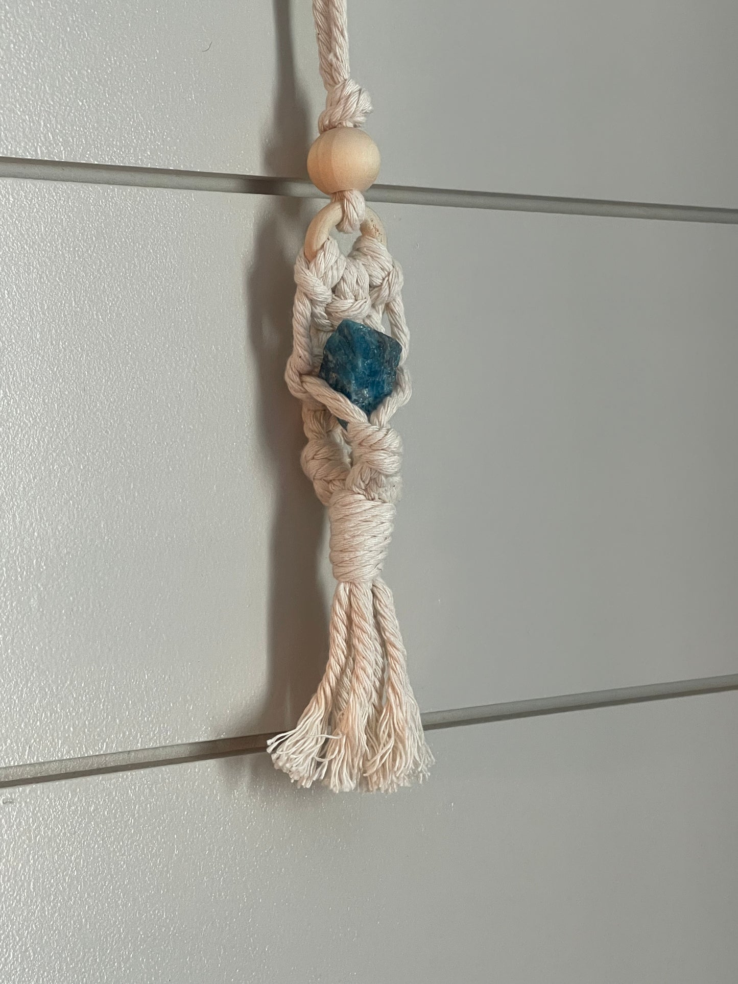 Crystal Macrame Rearview Mirror Charm