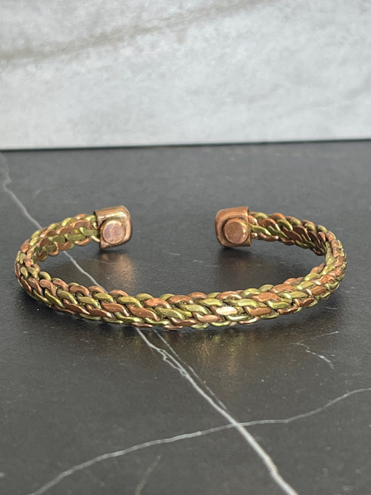 Two Tone Copper and Magnetic Health Bracelet