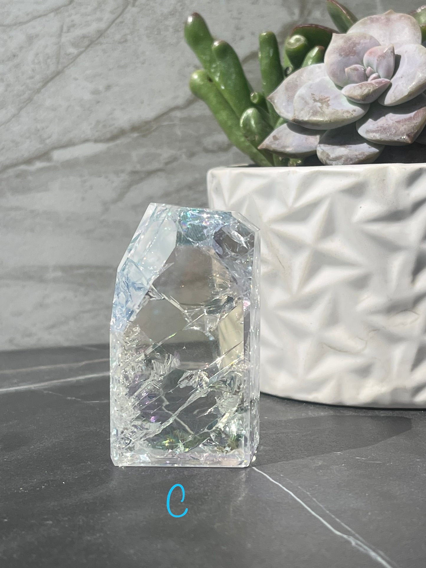 Aura Crackle Quartz Points