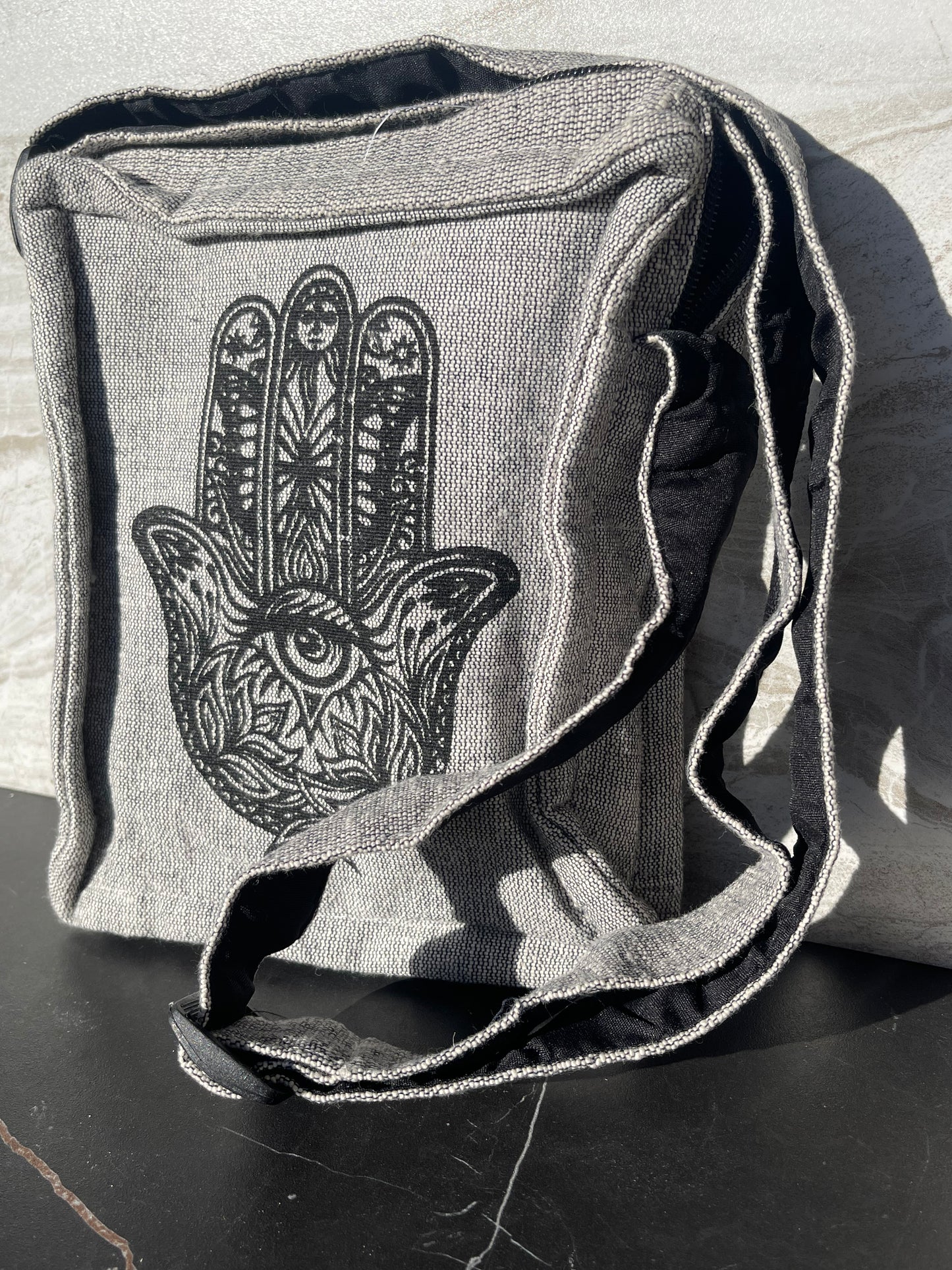 Hamsa Zipper Crossbody Purse