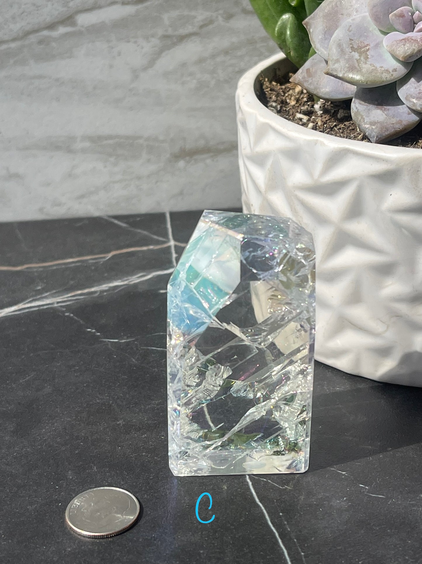 Aura Crackle Quartz Points