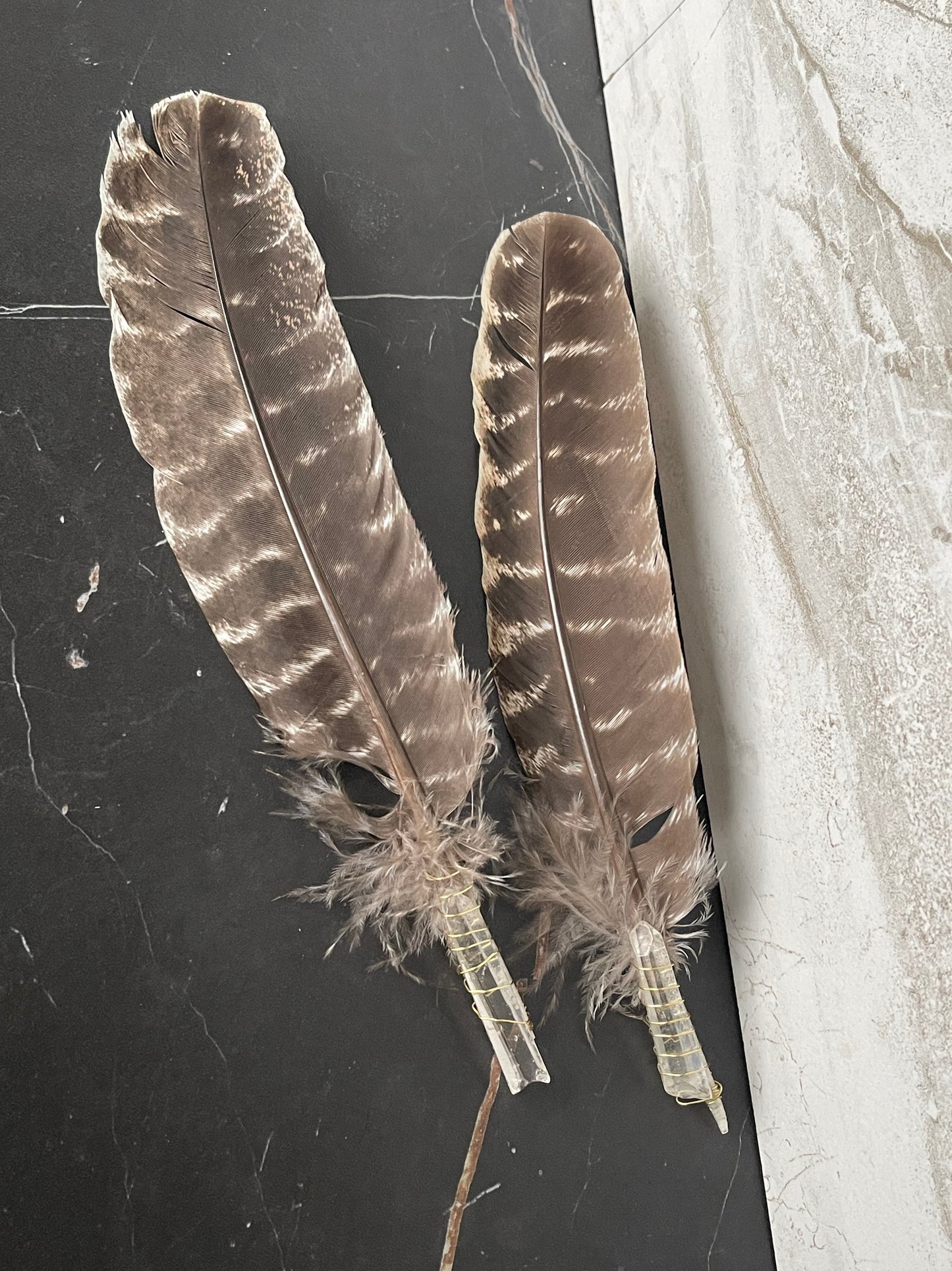 Smudging Wing Feather with Crystal Wrap