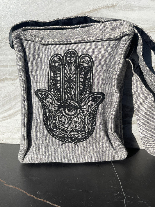 Hamsa Zipper Crossbody Purse