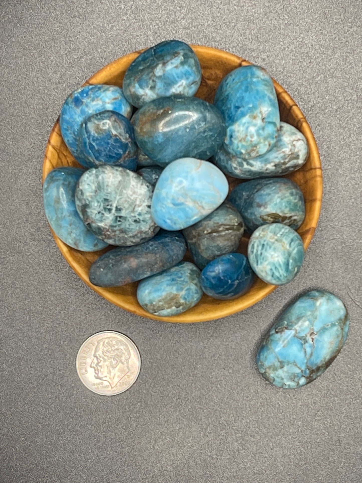 Tumbled Blue Apatite