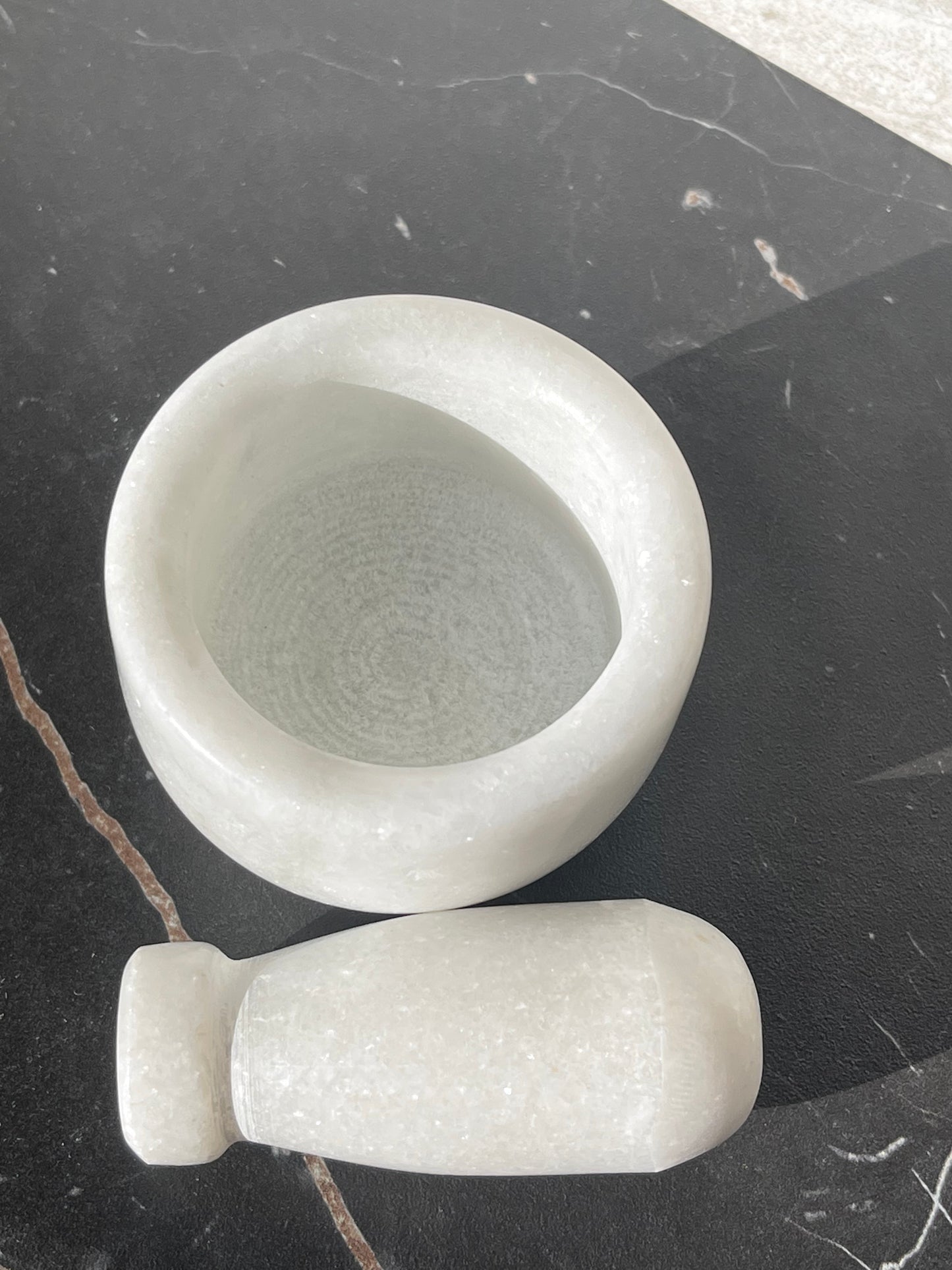 Small White Marble Mortar and Pestle