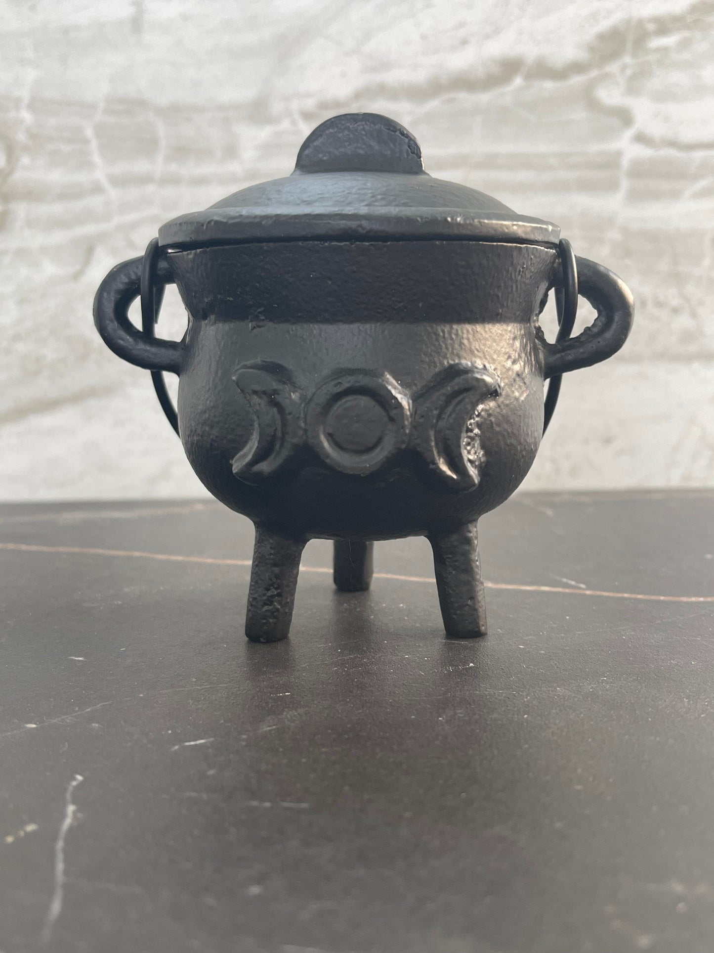 Cast Iron Cauldron with Triple Goddess