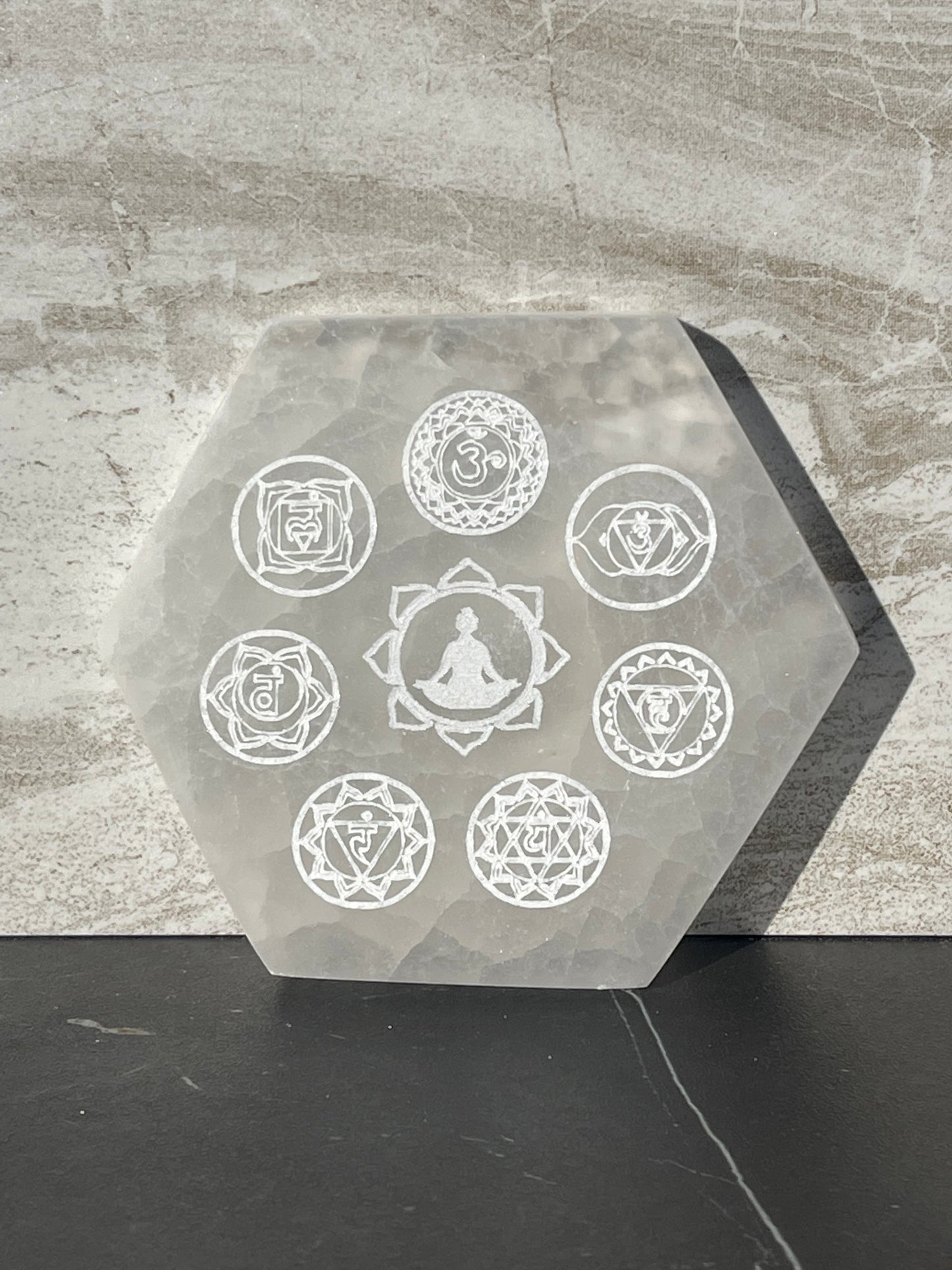 Chakra Selenite Charging Plate