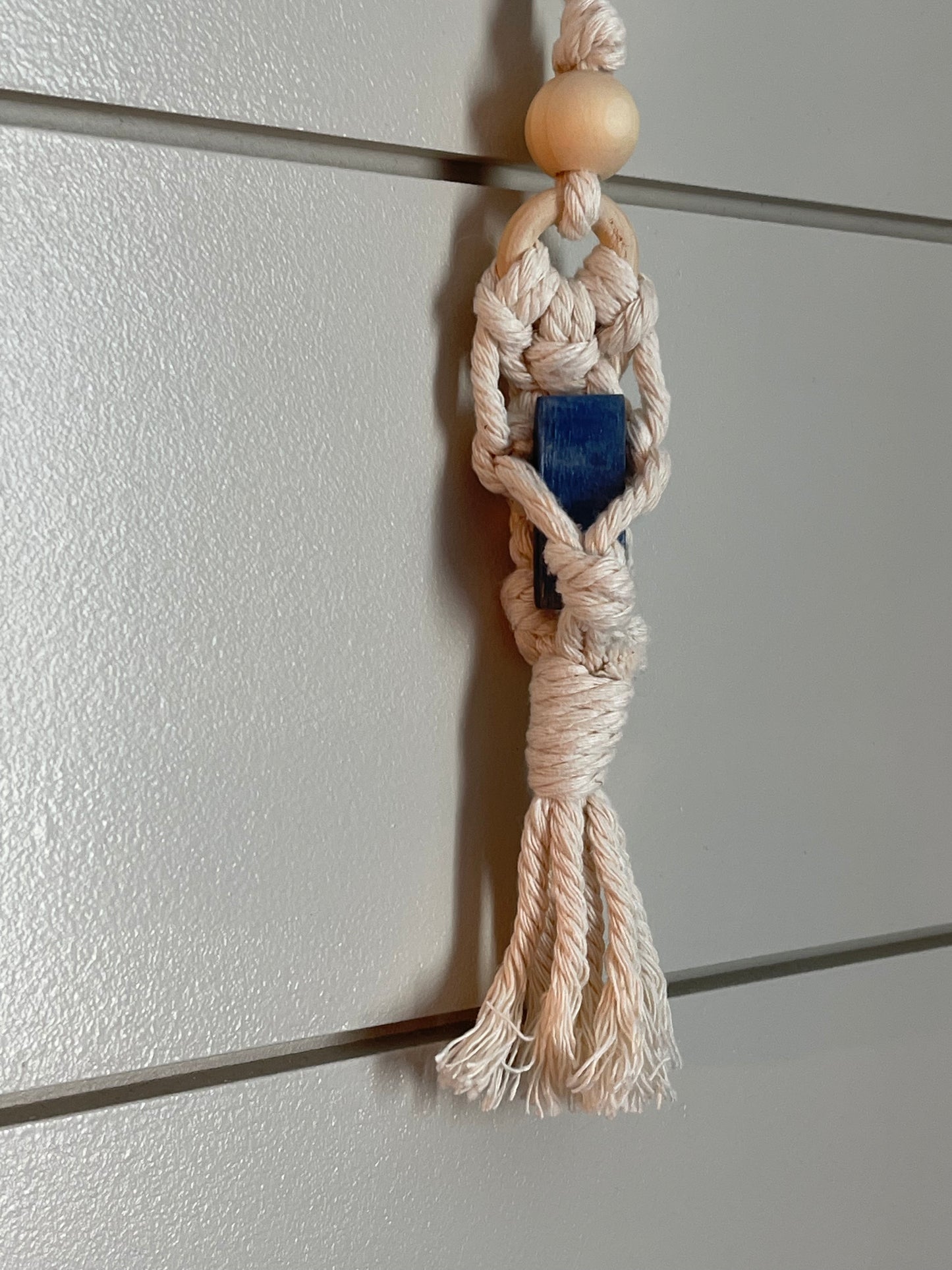 Crystal Macrame Rearview Mirror Charm