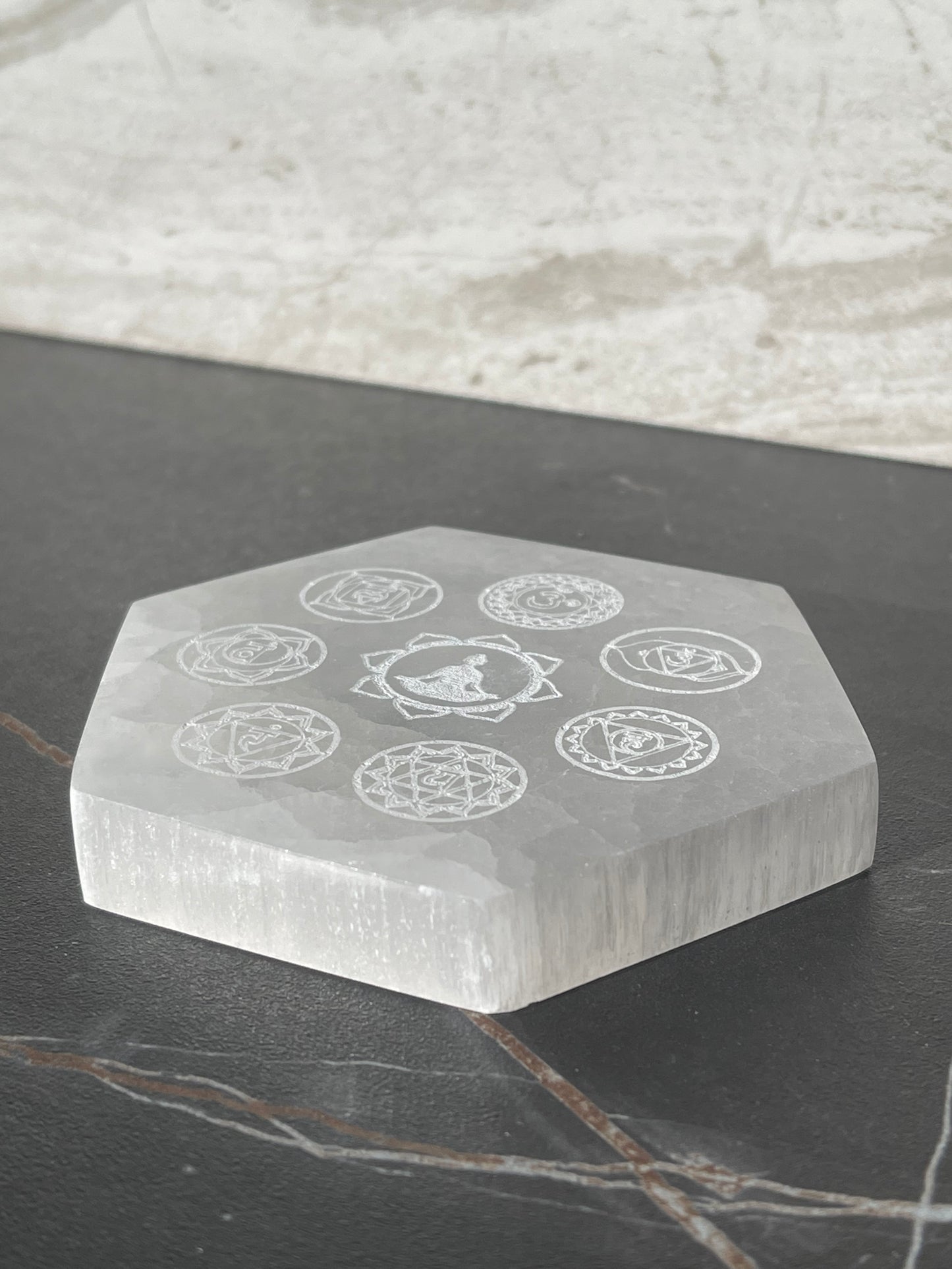 Chakra Selenite Charging Plate