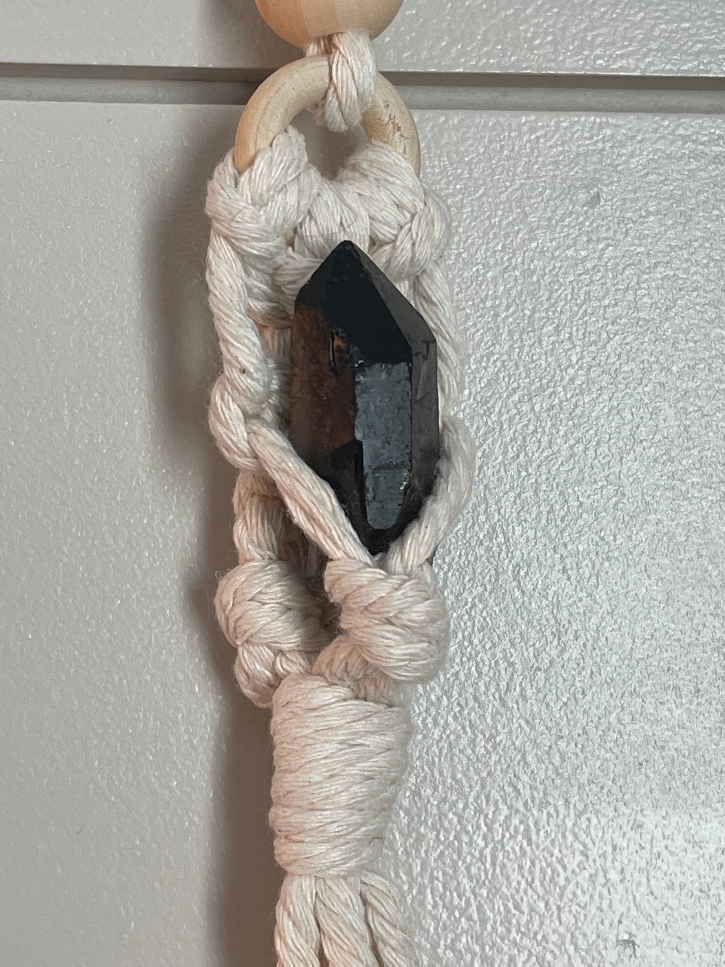 Crystal Macrame Rearview Mirror Charm