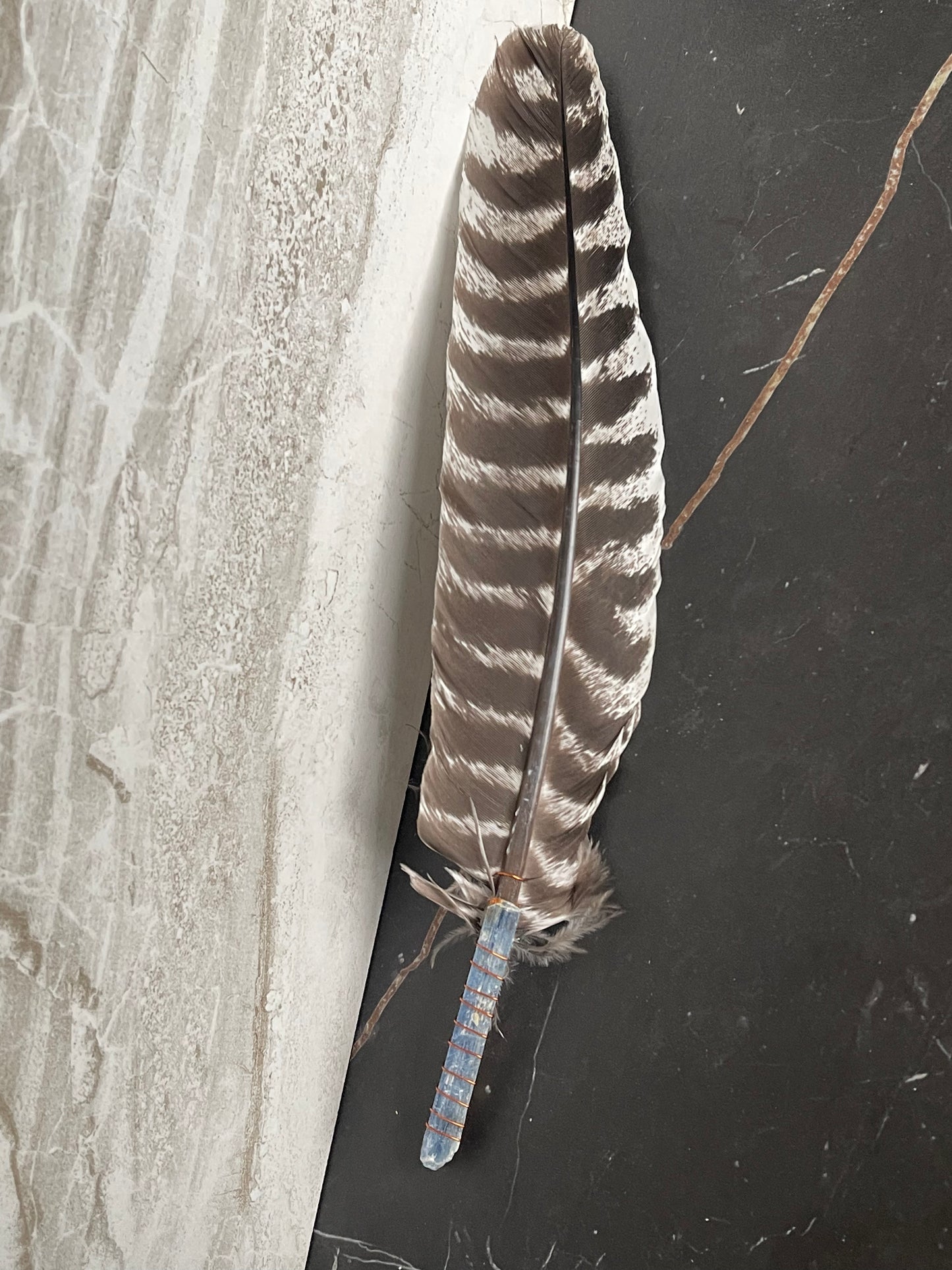 Smudging Wing Feather with Crystal Wrap