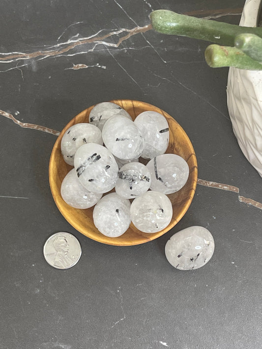 Tumbled Black Rutiladed Quartz