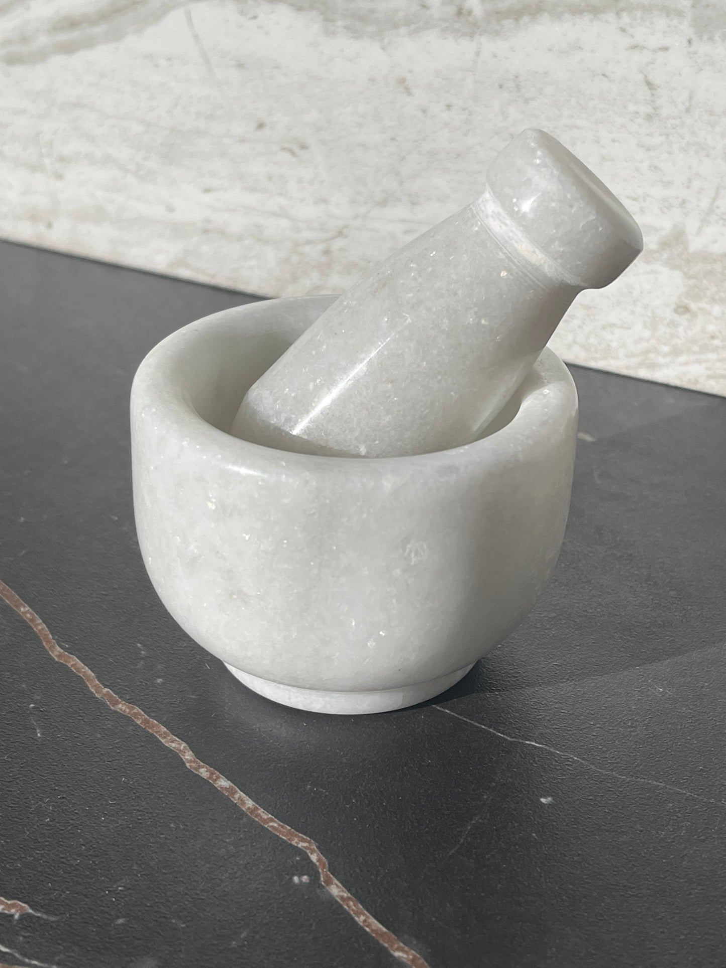 Small White Marble Mortar and Pestle